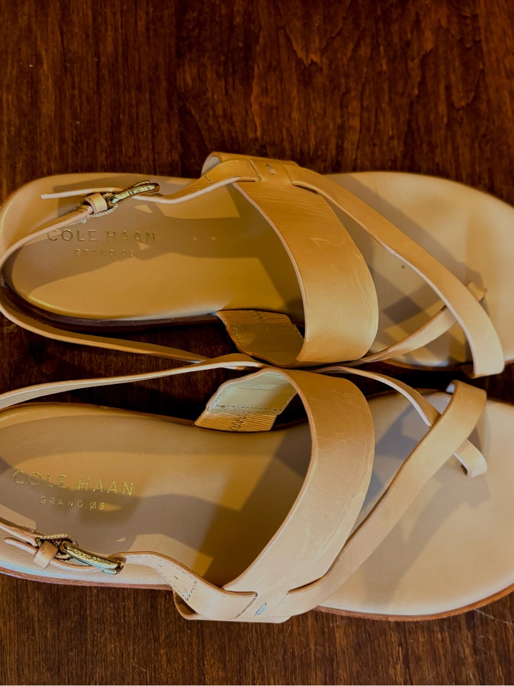 Nude Cole Haan Women’s Neutral Leather Strappy Thong Sandal